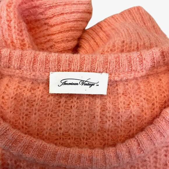 American Vintage Rozy Peach Knit Sweater Size XS/S Crew Neck Pullover - Picture 6 of 9